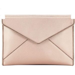 Rebecca Minkoff Rose Gold Metallic Leo Clutch